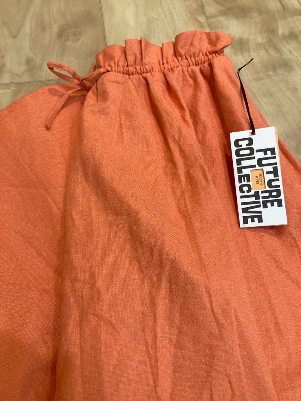 Linen blend midi skirt by Future Collective